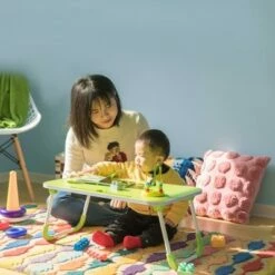 Basicwise Bed Tray Laptop Foldable Table, Kids Lap Desk Homework Table