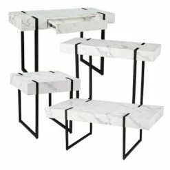 Wennan Modern Faux Marble Desk Black/White - Aiden Lane -Outlet Desks Store unnamed file 13296