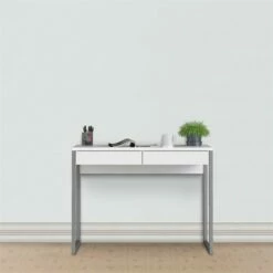 Aurora 2 Drawer Computer Desk in White-Tvilum