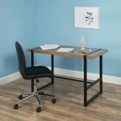 48" Metal O Frame Computer Desk - OFM Knotty Oak -Outlet Desks Store unnamed file 13340