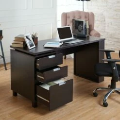 Abella Office Desk Espresso - HOMES: Inside + Out -Outlet Desks Store unnamed file 13375