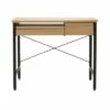 Ashwood Compact Home Office Desk with Drawers in Ashwood/Black - Studio Designs