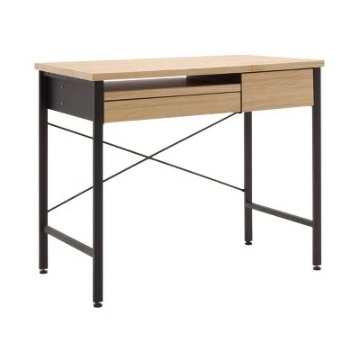 Ashwood Compact Home Office Desk with Drawers in Ashwood/Black - Studio Designs 5 Ashwood Compact Home Office Desk with Drawers in Ashwood/Black - Studio Designs - Image 3