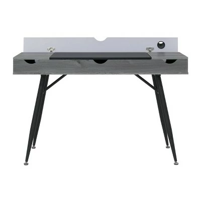 Nook Modern Office, Laptop and Writing Desk with Storage Compartments - Calico Designs Gray Wash 5 Nook Modern Office, Laptop and Writing Desk with Storage Compartments - Calico Designs Gray Wash - Image 3