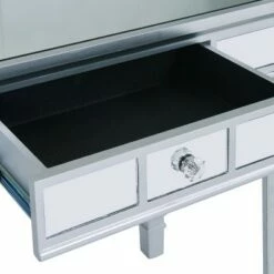 Glenrose Glam Mirrored Writing Desk Matte Silver - Aiden Lane -Outlet Desks Store unnamed file 13555