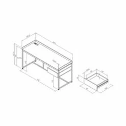 Newtonmore Writing Desk Matte - miBasics Black/light Gray -Outlet Desks Store unnamed file 13561