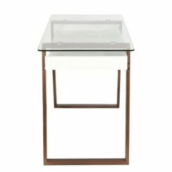 Poly & Bark Houston Glass Top Desk Walnut - Poly & Bark -Outlet Desks Store unnamed file 13644