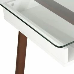Poly & Bark Houston Glass Top Desk Walnut - Poly & Bark -Outlet Desks Store unnamed file 13648