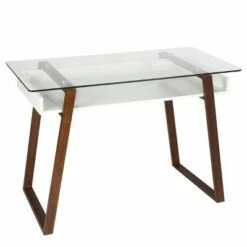 Poly & Bark Houston Glass Top Desk Walnut - Poly & Bark -Outlet Desks Store unnamed file 13650