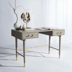 Raelynn Mid-Century Desk - Safavieh Gray