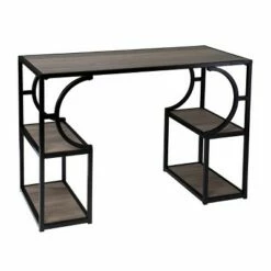 Vikrin Writing Desk with Storage Natural/Black - Aiden Lane