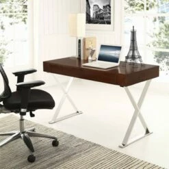 Wood Writing Desk with Drawers - Modway Furniture Walnut -Outlet Desks Store unnamed file 13707