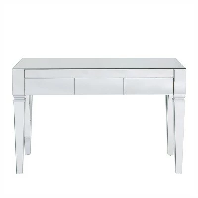 Darla Contemporary Mirrored Desk Matte Silver - Aiden Lane 5 Darla Contemporary Mirrored Desk Matte Silver - Aiden Lane - Image 3
