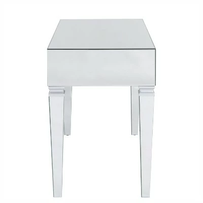 Darla Contemporary Mirrored Desk Matte Silver - Aiden Lane 7 Darla Contemporary Mirrored Desk Matte Silver - Aiden Lane - Image 5