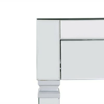 Darla Contemporary Mirrored Desk Matte Silver - Aiden Lane 8 Darla Contemporary Mirrored Desk Matte Silver - Aiden Lane - Image 6