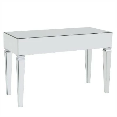 Darla Contemporary Mirrored Desk Matte Silver - Aiden Lane 10 Darla Contemporary Mirrored Desk Matte Silver - Aiden Lane - Image 8