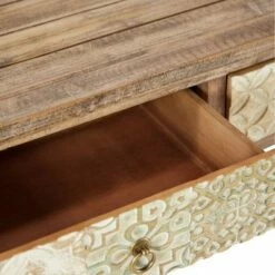 Olivia & May Natural Wood Desk with Carved Drawers Brown - Olivia & May -Outlet Desks Store unnamed file 13727