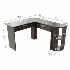 L Shaped Writing Desk Espresso - Inval -Outlet Desks Store unnamed file 13735
