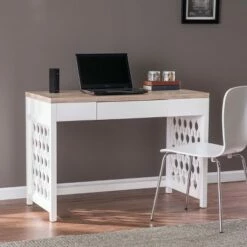 Leine Writing Desk Natural/White - Aiden Lane -Outlet Desks Store unnamed file 13753