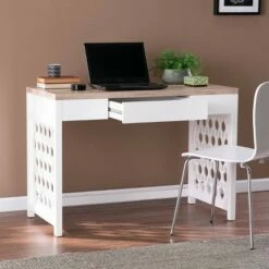 Leine Writing Desk Natural/White - Aiden Lane -Outlet Desks Store unnamed file 13755