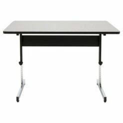 47.5" Canvas & Color Adjustable All Purpose Desk Black/Gray - Calico Designs