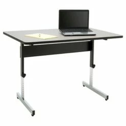 47.5" Canvas & Color Adjustable All Purpose Desk Black/Gray - Calico Designs -Outlet Desks Store unnamed file 13778