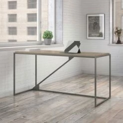 Refinery Industrial Desk In Rustic Gray - Bush Furniture