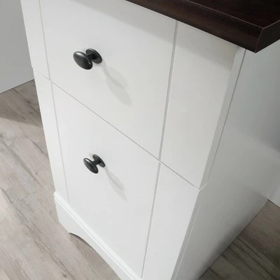 Computer Desk with Cherry Accent Top Soft White - Sauder 4 Computer Desk with Cherry Accent Top Soft White - Sauder - Image 2