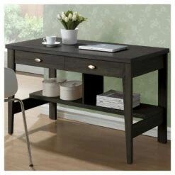 Folio Two Drawer Desk Black Espresso - CorLiving -Outlet Desks Store unnamed file 13842