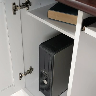 Computer Desk with Cherry Accent Top Soft White - Sauder 7 Computer Desk with Cherry Accent Top Soft White - Sauder - Image 5