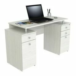 50.79" Computer Desk Washed Oak - Inval -Outlet Desks Store unnamed file 13893