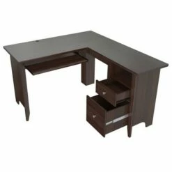 L Shaped Computer Writing Desk Espresso - Inval -Outlet Desks Store unnamed file 13913