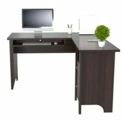 L Shaped Computer Writing Desk Espresso - Inval -Outlet Desks Store unnamed file 13914