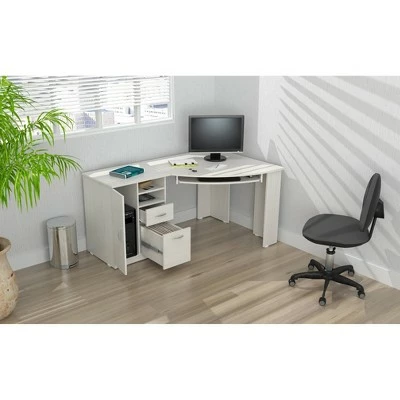 Corner Computer Desk Washed Oak - Inval 3 Corner Computer Desk Washed Oak - Inval