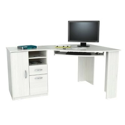 Corner Computer Desk Washed Oak - Inval 5 Corner Computer Desk Washed Oak - Inval - Image 3