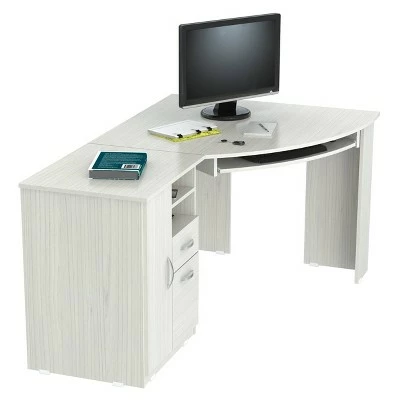 Corner Computer Desk Washed Oak - Inval 7 Corner Computer Desk Washed Oak - Inval - Image 5