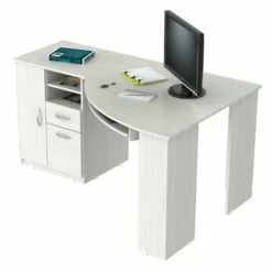 Corner Computer Desk Washed Oak - Inval 14 Corner Computer Desk Washed Oak - Inval -Outlet Desks Store unnamed file 13946