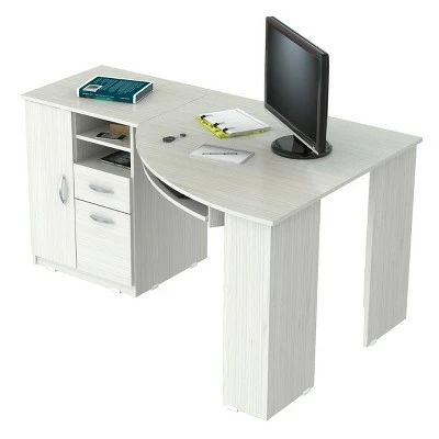 Corner Computer Desk Washed Oak - Inval 8 Corner Computer Desk Washed Oak - Inval - Image 6