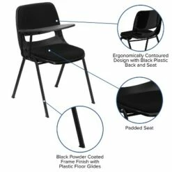 Flash Furniture Black Padded Ergonomic Shell Chair with Right Handed Flip-Up Tablet Arm -Outlet Desks Store unnamed file 140