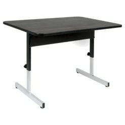 47.5" Canvas & Color Adjustable All Purpose Desk Black/Walnut - Calico Designs