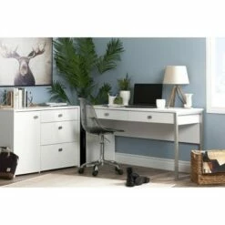 Interface Desk with 2 Drawers Pure White - South Shore 14 Interface Desk with 2 Drawers Pure White - South Shore -Outlet Desks Store unnamed file 14036