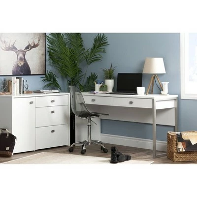 Interface Desk with 2 Drawers Pure White - South Shore 6 Interface Desk with 2 Drawers Pure White - South Shore - Image 4