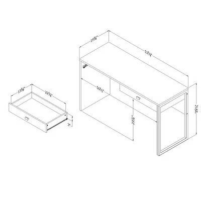 Interface Desk with 2 Drawers Pure White - South Shore 11 Interface Desk with 2 Drawers Pure White - South Shore - Image 9