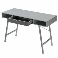 47" Rectangular 1 Drawer Writing Desk with Built In Storage Gray - Home Essentials -Outlet Desks Store unnamed file 14074