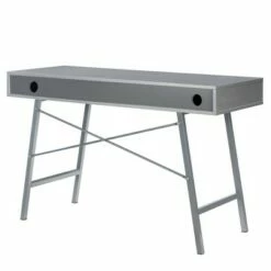 47" Rectangular 1 Drawer Writing Desk with Built In Storage Gray - Home Essentials -Outlet Desks Store unnamed file 14075