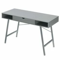 47" Rectangular 1 Drawer Writing Desk with Built In Storage Gray - Home Essentials -Outlet Desks Store unnamed file 14079