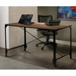 Industrial Style Home Office Desk with Rectangular Wooden Top and Metal Legs Brown/Bronze - Benzara 9 Industrial Style Home Office Desk with Rectangular Wooden Top and Metal Legs Brown/Bronze - Benzara -Outlet Desks Store unnamed file 14125