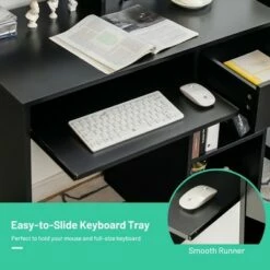 Costway Computer Desk w/Hutch & 2-Tier Open Storage Shelves for Home Office -Outlet Desks Store unnamed file 1416