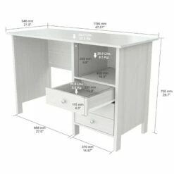 47.01" Computer Desk Washed Oak - Inval -Outlet Desks Store unnamed file 14164