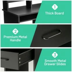 Costway Computer Desk w/Hutch & 2-Tier Open Storage Shelves for Home Office -Outlet Desks Store unnamed file 1419